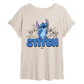 Juniors' Disney's Lilo & Stitch Poses Oversized Tee