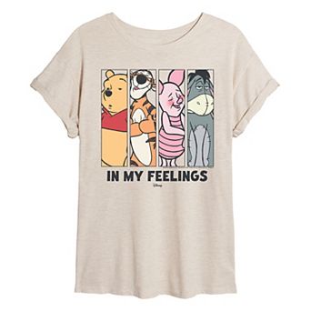 Juniors' Disney's Winnie The Pooh In My Feelings Oversized Tee