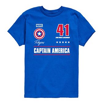 Boys 8-20 Marvel Captain America Jersey Graphic Tee