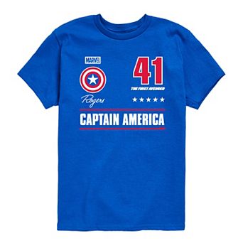 Boys 8-20 Marvel Captain America Jersey Graphic Tee