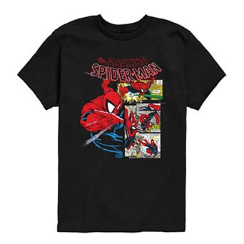 Boys 8-20 Marvel The Amazing Spider-Man Comic Panels Graphic Tee