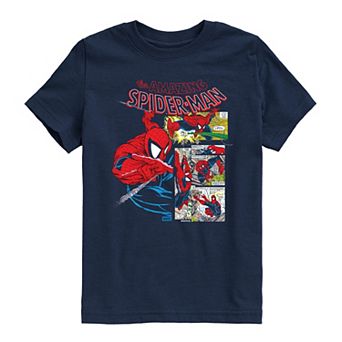 Boys 8-20 Marvel The Amazing Spider-Man Comic Panels Graphic Tee