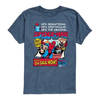 Boys 8-20 Marvel Boy's Spider-Man Retro Comic Book Cover Graphic Tee