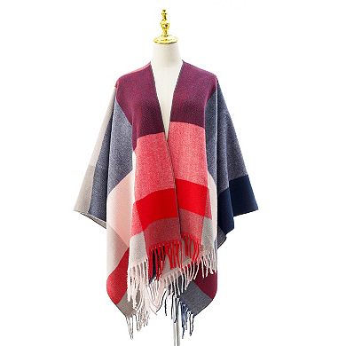 Women's Mellow World Fringed Color Block Shawl
