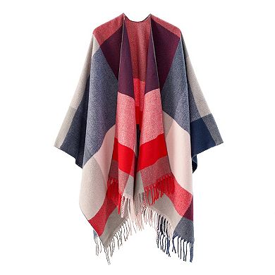 Women's Mellow World Fringed Color Block Shawl