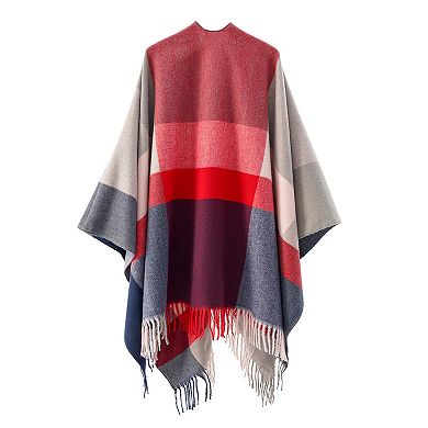 Women's Mellow World Fringed Color Block Shawl