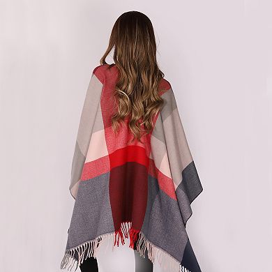 Women's Mellow World Fringed Color Block Shawl