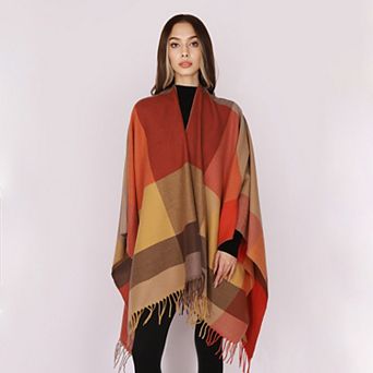 Women's Mellow World Fringed Color Block Shawl