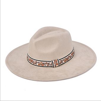 Women's Mellow World Felt Hat With Floral Embroidery Band