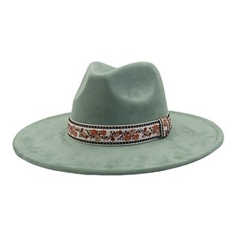 Women's Mellow World Felt Hat With Floral Embroidery Band