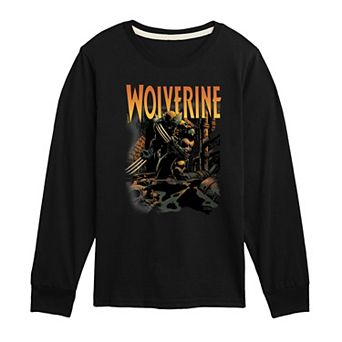 Boys 8-20 Marvel Wolverine Comic Art Long Sleeve Graphic Tee