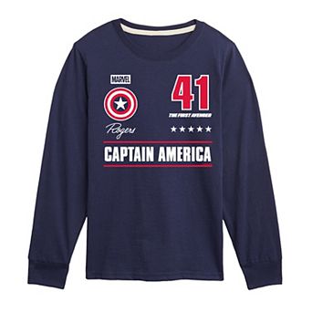 Boys 8-20 Marvel Captain America Long Sleeve Graphic Tee