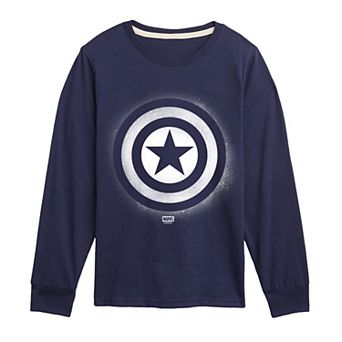 Boys 8-20 Marvel Captain America Logo Long Sleeve Graphic Tee