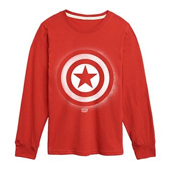 Boys 8-20 Marvel Captain America Logo Long Sleeve Graphic Tee