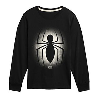 Boys 8-20 Marvel Spider-Man Symbol Spray Long Sleeve Graphic Tee