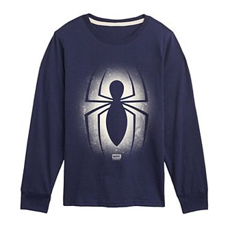 Boys 8-20 Marvel Spider-Man Symbol Spray Long Sleeve Graphic Tee