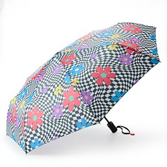 Flower Checker Print Umbrella