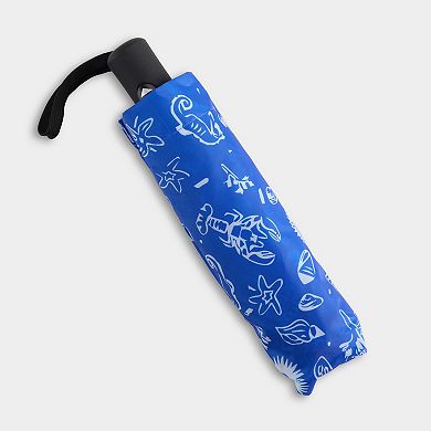 Coastal Vibes Compact Folding Umbrella