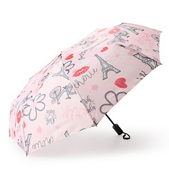 Paris Print Compact Travel Umbrella