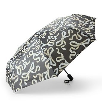 Swirling Bows with Bow Charm Compact Umbrella