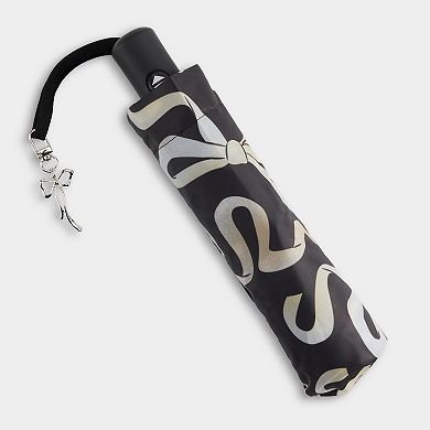 Swirling Bows with Bow Charm Compact Umbrella