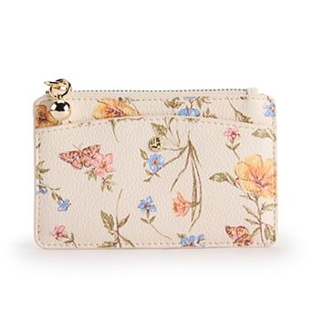 LC Lauren Conrad Amiga Top Zip Card Case With Floral Design