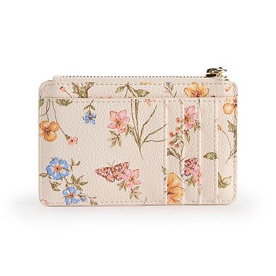 LC Lauren Conrad Amiga Top Zip Card Case With Floral Design