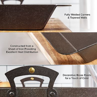 Classic Cuisine Iron Roasting Pan with Handles