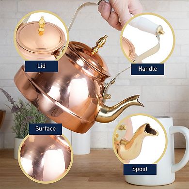 Classic Cuisine 7.25-Cup Copper Tea Kettle