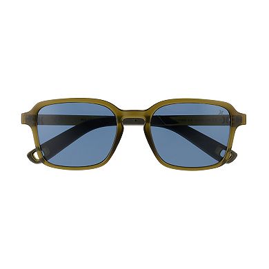Men’s Hurley Polarized Geo Square Sunglasses With Rubber Accents