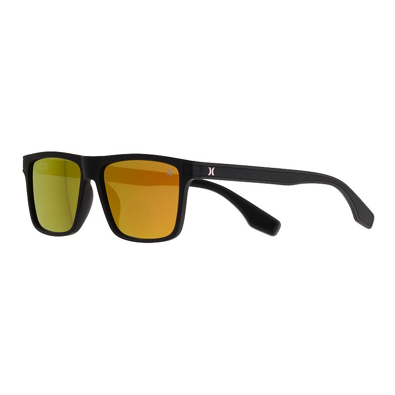 Men’s Hurley Polarized Flat-Top Square Sunglasses, Black