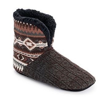 MUK LUKS Men's Cable Knit Bootie Slippers