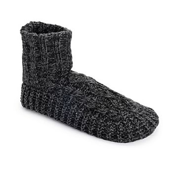 MUK LUKS Men's Cable Knit Bootie Slippers