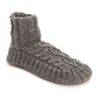 MUK LUKS Men's Cable Knit Bootie Slippers