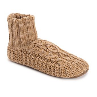 MUK LUKS Men's Cable Knit Bootie Slippers