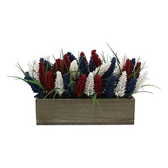 Americana Red, White & Blue Artificial Lavender Table Arrangement