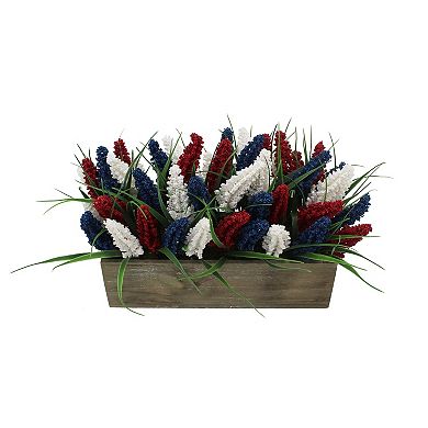 Americana Red, White & Blue Artificial Lavender Table Arrangement