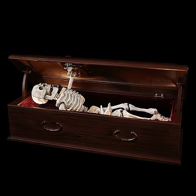 Mr. Halloween 12-Inch Animated Skeleton Coffin Decor