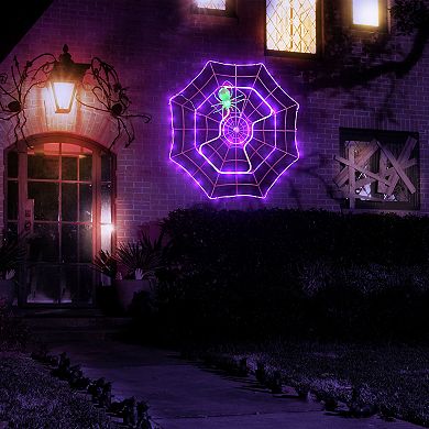 Mr. Halloween 4 ft. Outdoor Animated Spider Web Decor