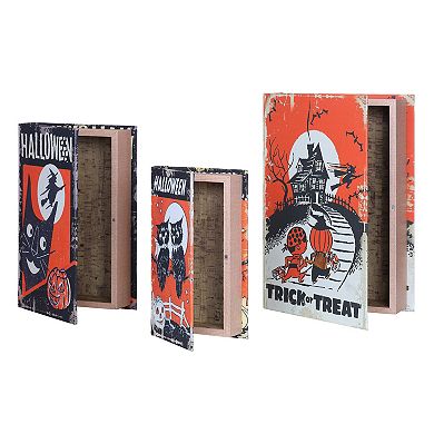 Mr. Halloween Set of 3 Retro Nested Storage Books Table Decor