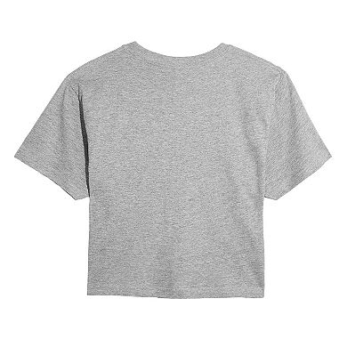 Juniors' Disney's Mickey Mouse Polka Dot Ears Cropped Tee