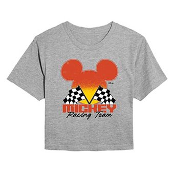 Juniors' Disney's Mickey Mouse Racing Team Cropped Tee