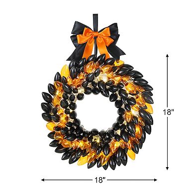 Mr. Halloween 17-inch Bulb Wreath with Bow
