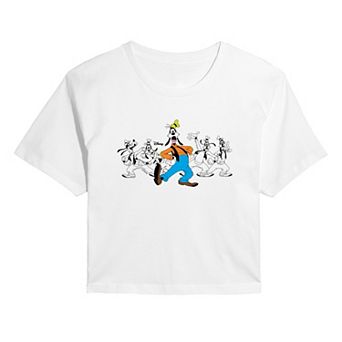 Juniors' Disney's Goofy Poses Cropped Tee