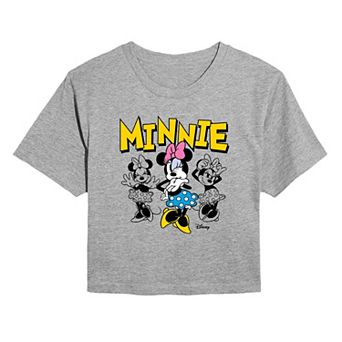 Juniors' Disney's Minnie Mouse Poses Cropped Tee