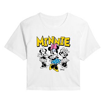 Juniors' Disney's Minnie Mouse Poses Cropped Tee