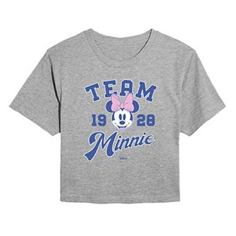 Juniors' Disney's Minnie Mouse Team Minnie Est. 1928 Cropped Tee