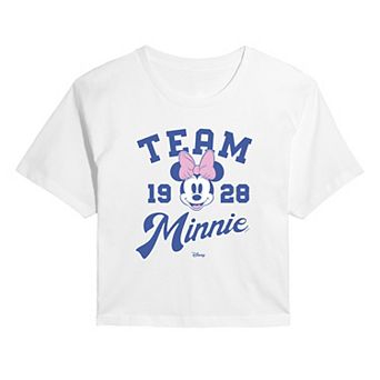Juniors' Disney's Minnie Mouse Team Minnie Est. 1928 Cropped Tee