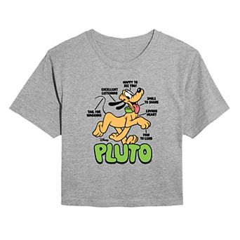 Juniors' Disney's Pluto Graphic Cropped Tee