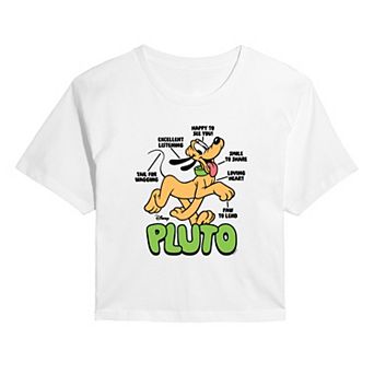 Juniors' Disney's Pluto Graphic Cropped Tee